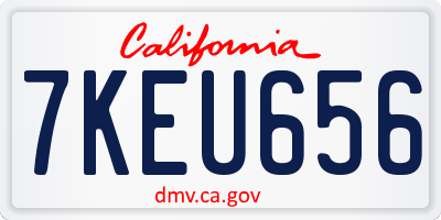 CA license plate 7KEU656
