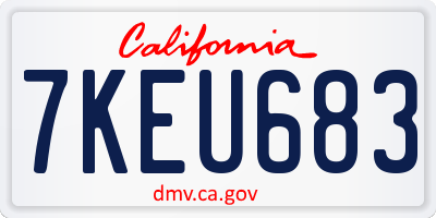 CA license plate 7KEU683