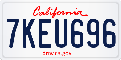 CA license plate 7KEU696