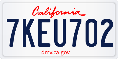 CA license plate 7KEU702