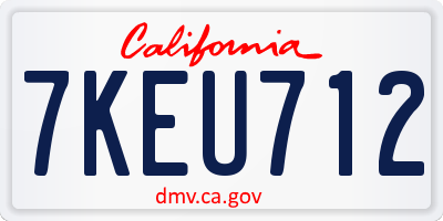 CA license plate 7KEU712