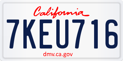 CA license plate 7KEU716