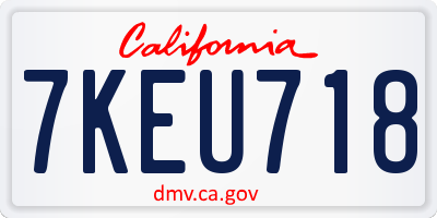 CA license plate 7KEU718