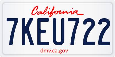 CA license plate 7KEU722