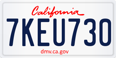 CA license plate 7KEU730