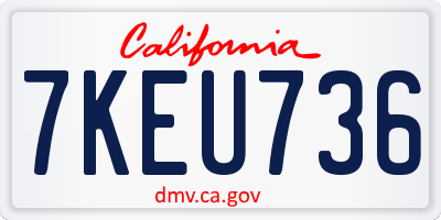 CA license plate 7KEU736