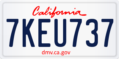 CA license plate 7KEU737
