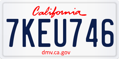 CA license plate 7KEU746