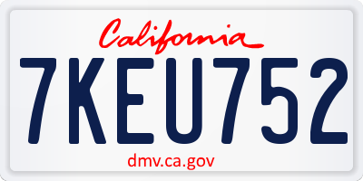 CA license plate 7KEU752