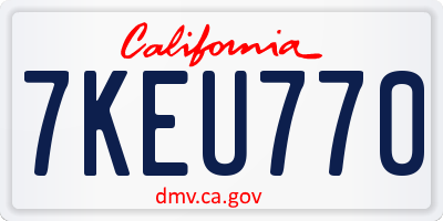CA license plate 7KEU770