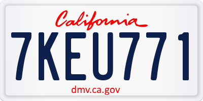 CA license plate 7KEU771