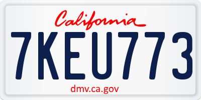 CA license plate 7KEU773