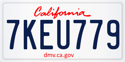 CA license plate 7KEU779