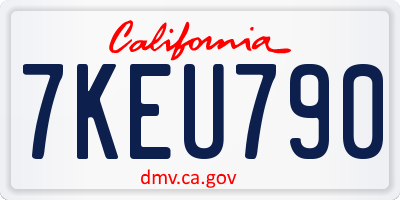 CA license plate 7KEU790
