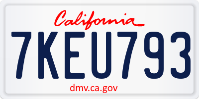 CA license plate 7KEU793
