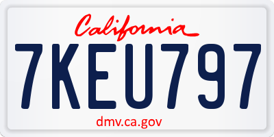 CA license plate 7KEU797