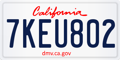 CA license plate 7KEU802
