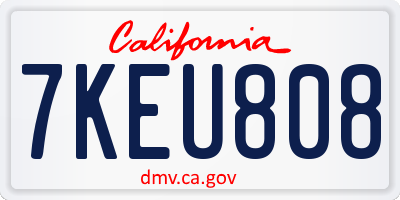 CA license plate 7KEU808