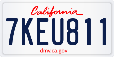 CA license plate 7KEU811