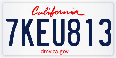 CA license plate 7KEU813