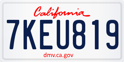 CA license plate 7KEU819
