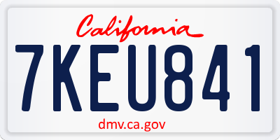 CA license plate 7KEU841