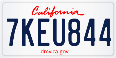 CA license plate 7KEU844