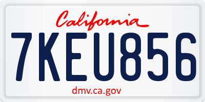 CA license plate 7KEU856
