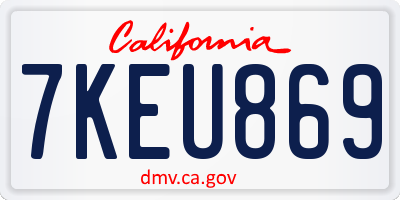 CA license plate 7KEU869