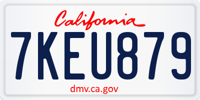 CA license plate 7KEU879