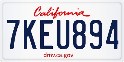 CA license plate 7KEU894
