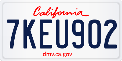 CA license plate 7KEU902