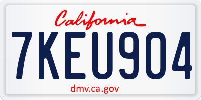 CA license plate 7KEU904
