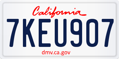 CA license plate 7KEU907