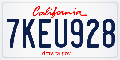 CA license plate 7KEU928