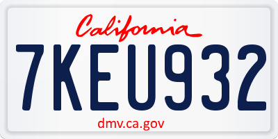 CA license plate 7KEU932