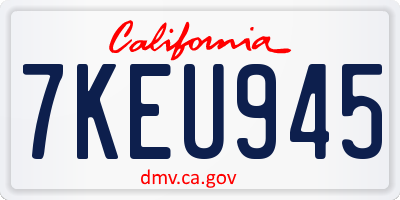 CA license plate 7KEU945