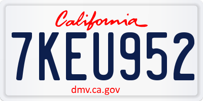 CA license plate 7KEU952