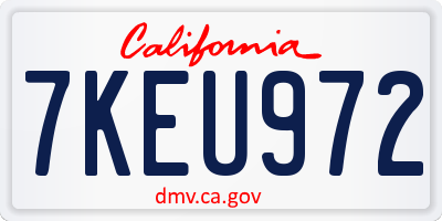CA license plate 7KEU972