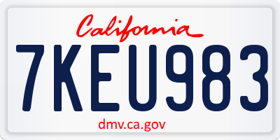 CA license plate 7KEU983