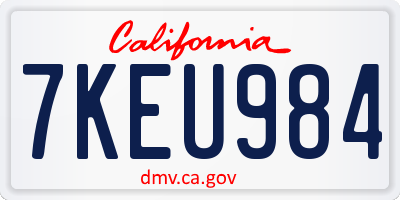 CA license plate 7KEU984