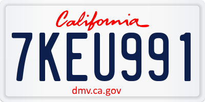 CA license plate 7KEU991