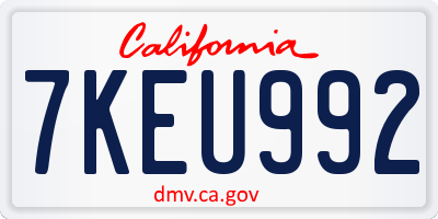 CA license plate 7KEU992