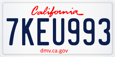 CA license plate 7KEU993