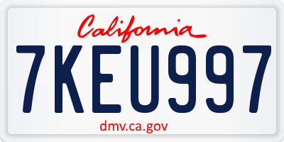 CA license plate 7KEU997