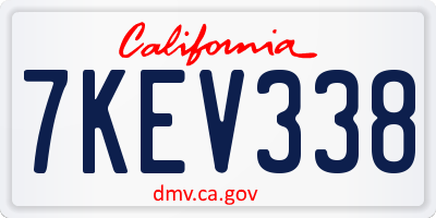 CA license plate 7KEV338