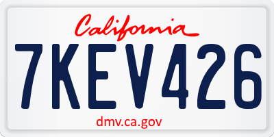 CA license plate 7KEV426