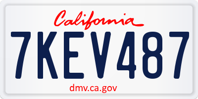 CA license plate 7KEV487