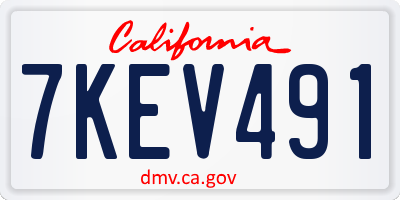 CA license plate 7KEV491