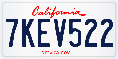 CA license plate 7KEV522